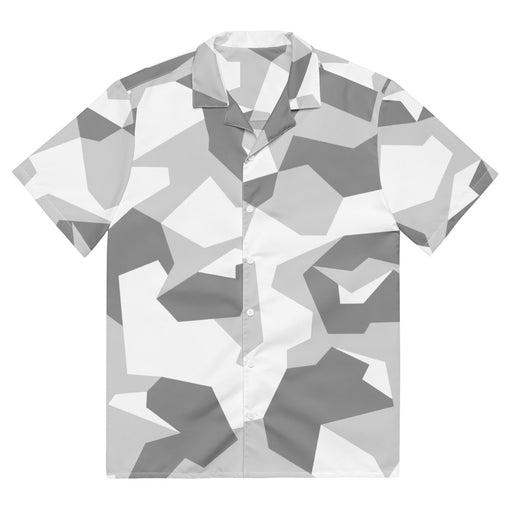 M90 Swedish Snow CAMO Unisex Short-Sleeve Button Shirt - 2XS - Button-Up