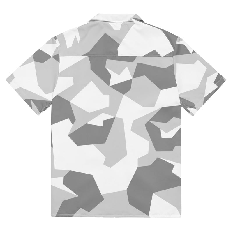 M90 Swedish Snow CAMO Unisex Short-Sleeve Button Shirt - Button-Up