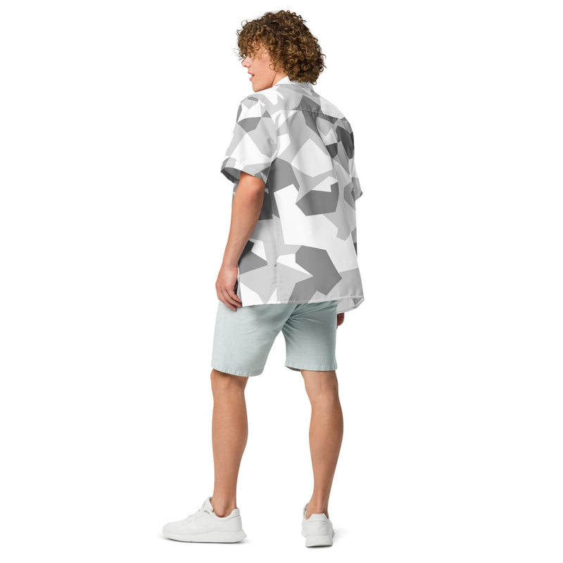 M90 Swedish Snow CAMO Unisex Short-Sleeve Button Shirt - Button-Up