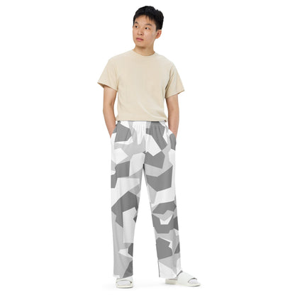 Swedish M90 Snow CAMO unisex wide-leg pants - Unisex Wide-Leg Pants