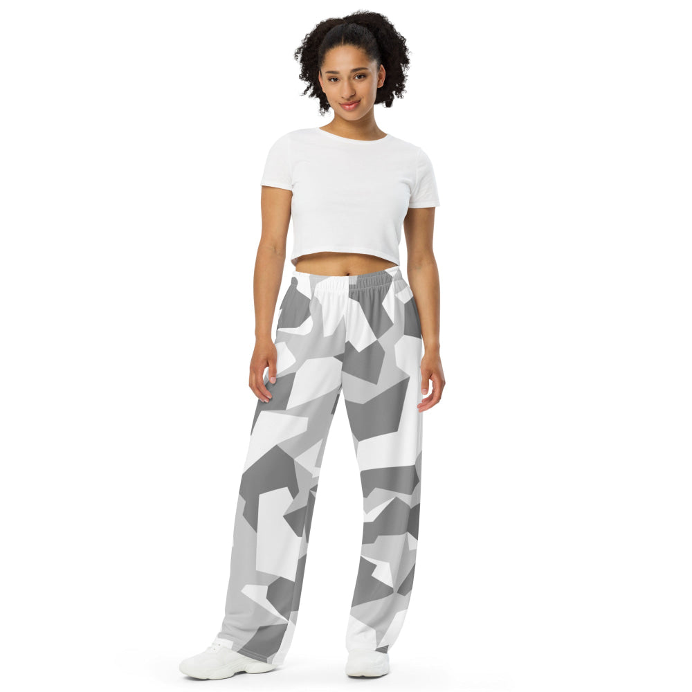 Swedish M90 Snow CAMO unisex wide-leg pants - Unisex Wide-Leg Pants