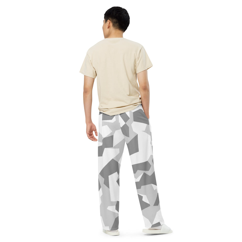 Swedish M90 Snow CAMO unisex wide-leg pants - Unisex Wide-Leg Pants