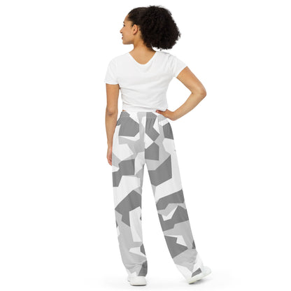 Swedish M90 Snow CAMO unisex wide-leg pants - Unisex Wide-Leg Pants