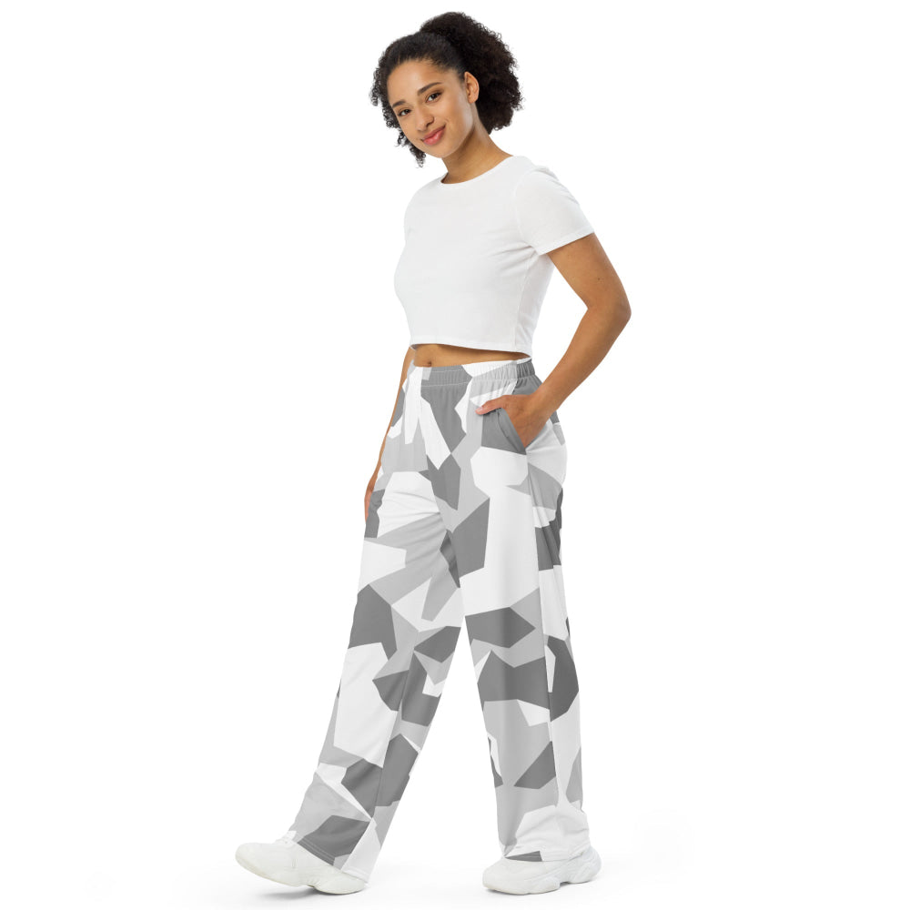 Swedish M90 Snow CAMO unisex wide-leg pants - Unisex Wide-Leg Pants