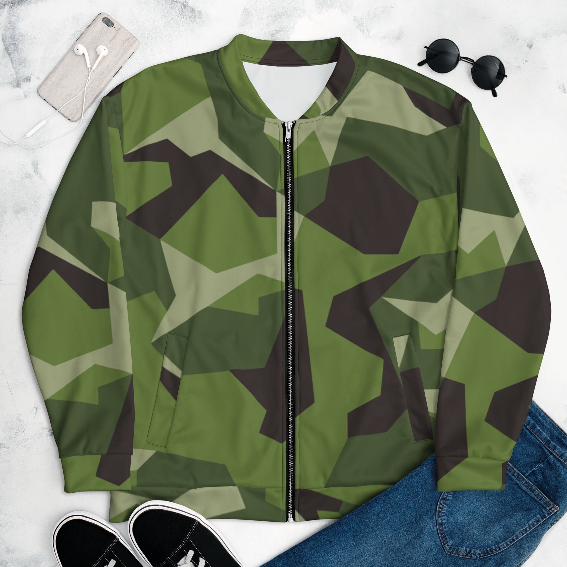 Swedish M90 CAMO Unisex Bomber Jacket - XS - Jackets