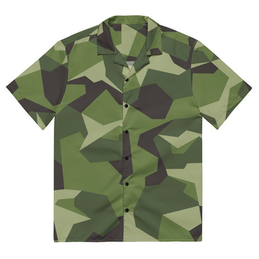 M90 Swedish Woodland CAMO Unisex Short-Sleeve Button Shirt - 2XS