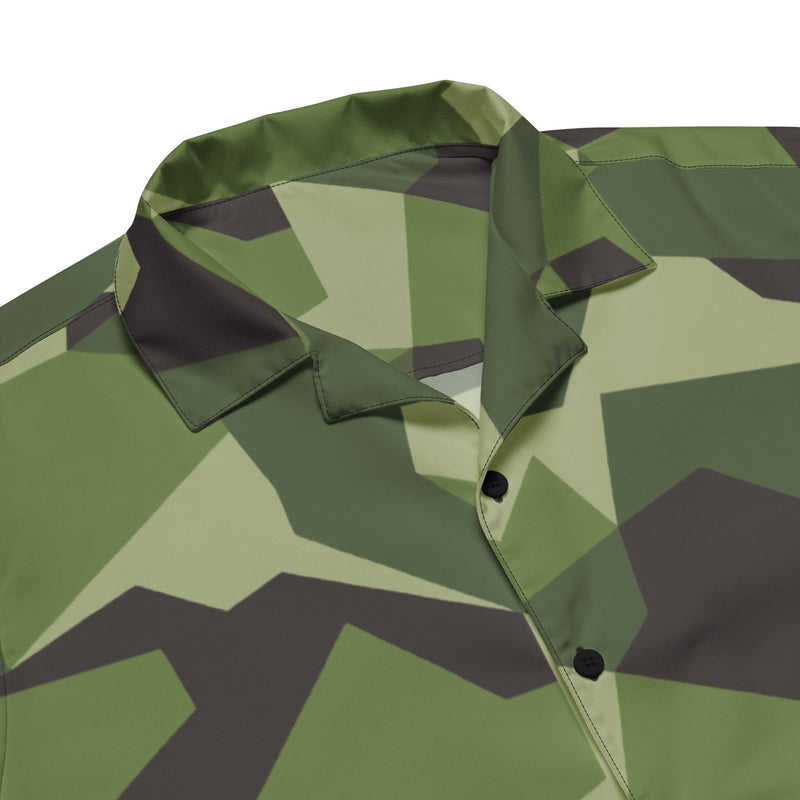 M90 Swedish Woodland CAMO Unisex Short-Sleeve Button Shirt