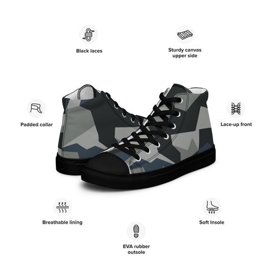 Swedish M90 Urban CAMO Mens high top canvas shoes - High Top Canvas Shoes