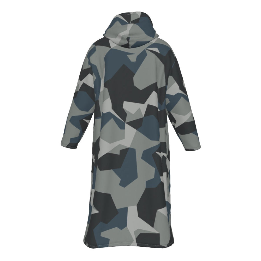 Swedish M90 Urban CAMO Men’s Sherpa Zip Up Long Coat - Mens