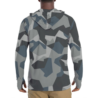 Swedish M90 Urban CAMO Men’s Sunscreen Sports Hoodie With Thumb Holes - Mens