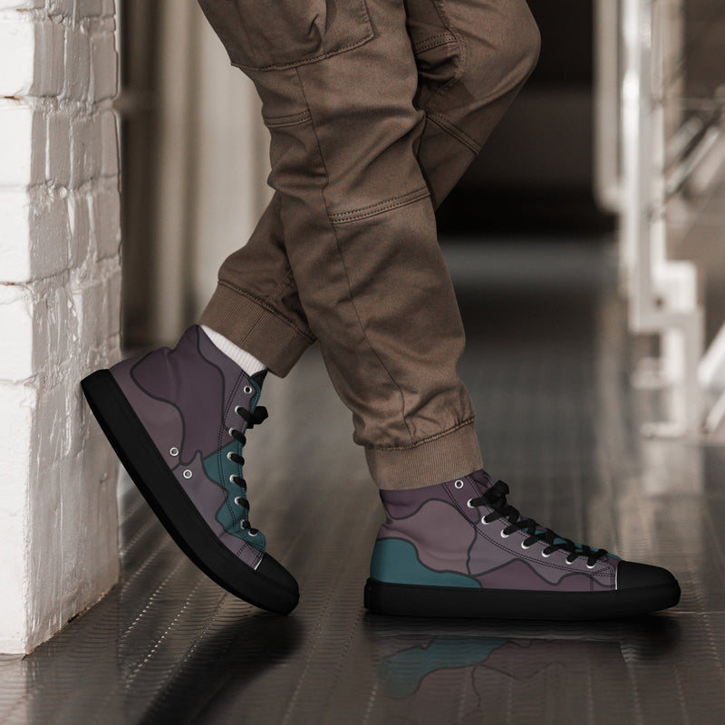 Contour Veil Swedish CAMO Mens High-Top Canvas Shoes - 5