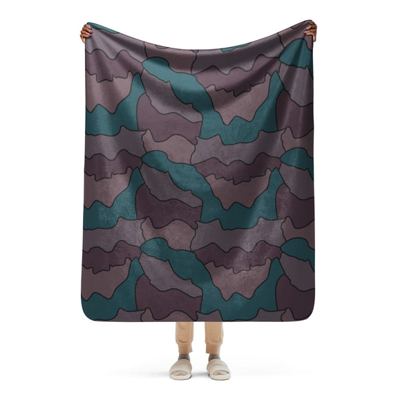 Swedish Quarter Shelter 1960 CAMO Sherpa blanket - 50″×60″ - Blankets