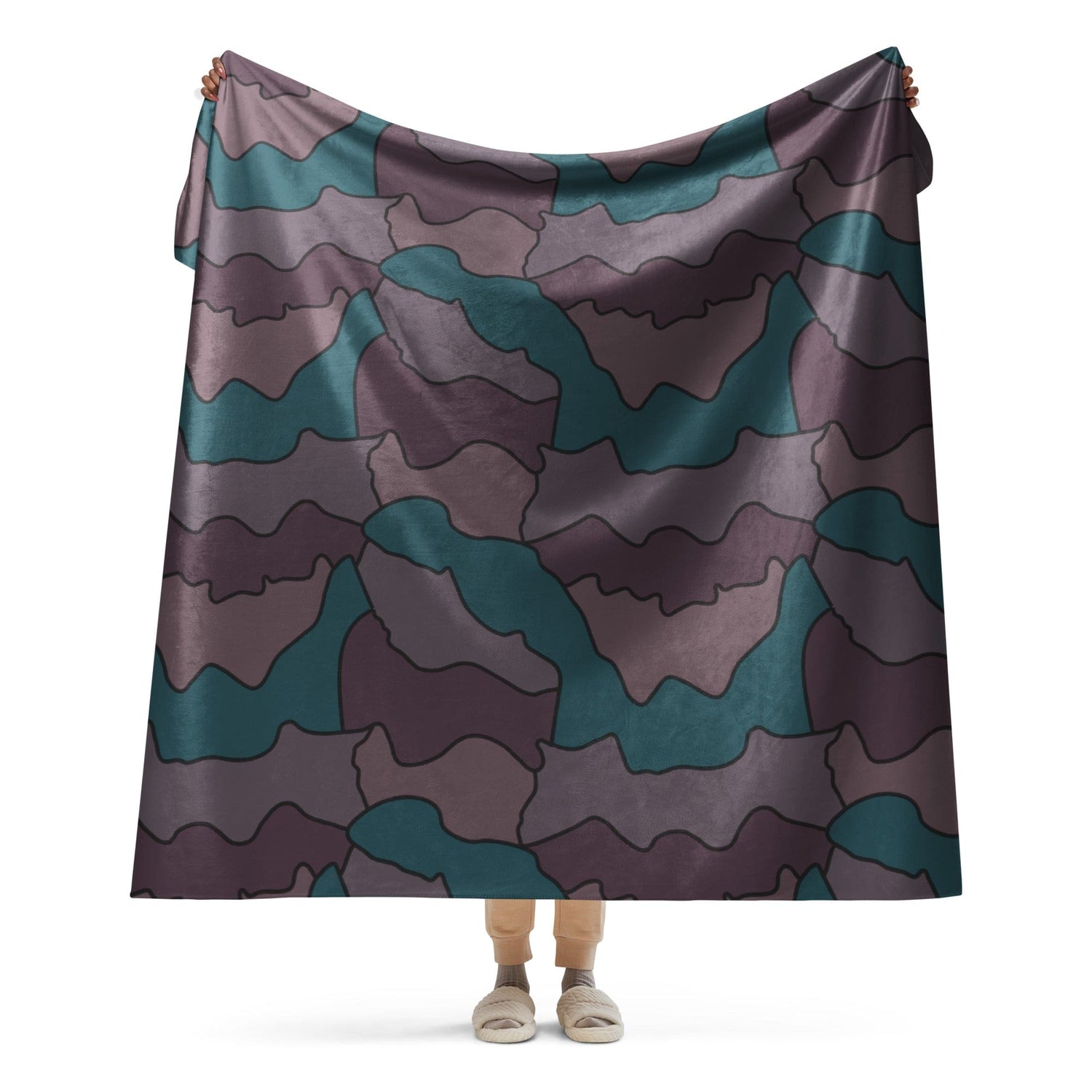 Swedish Quarter Shelter 1960 CAMO Sherpa blanket - 60″×80″ - Blankets