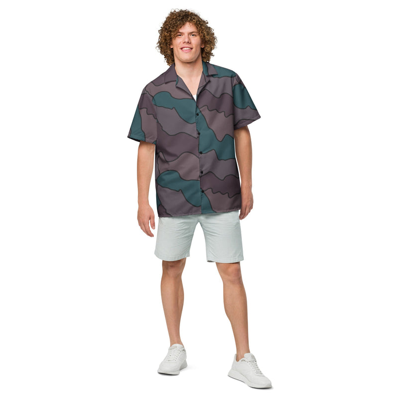 Contour Veil Swedish CAMO Unisex Short-Sleeve Button Shirt - Button-Up