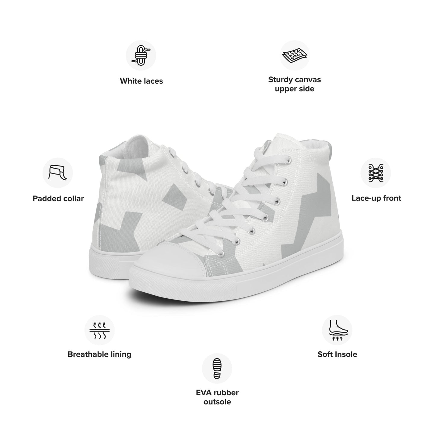 Swedish Snow CAMO Mens high top canvas shoes - High Top Canvas Shoes