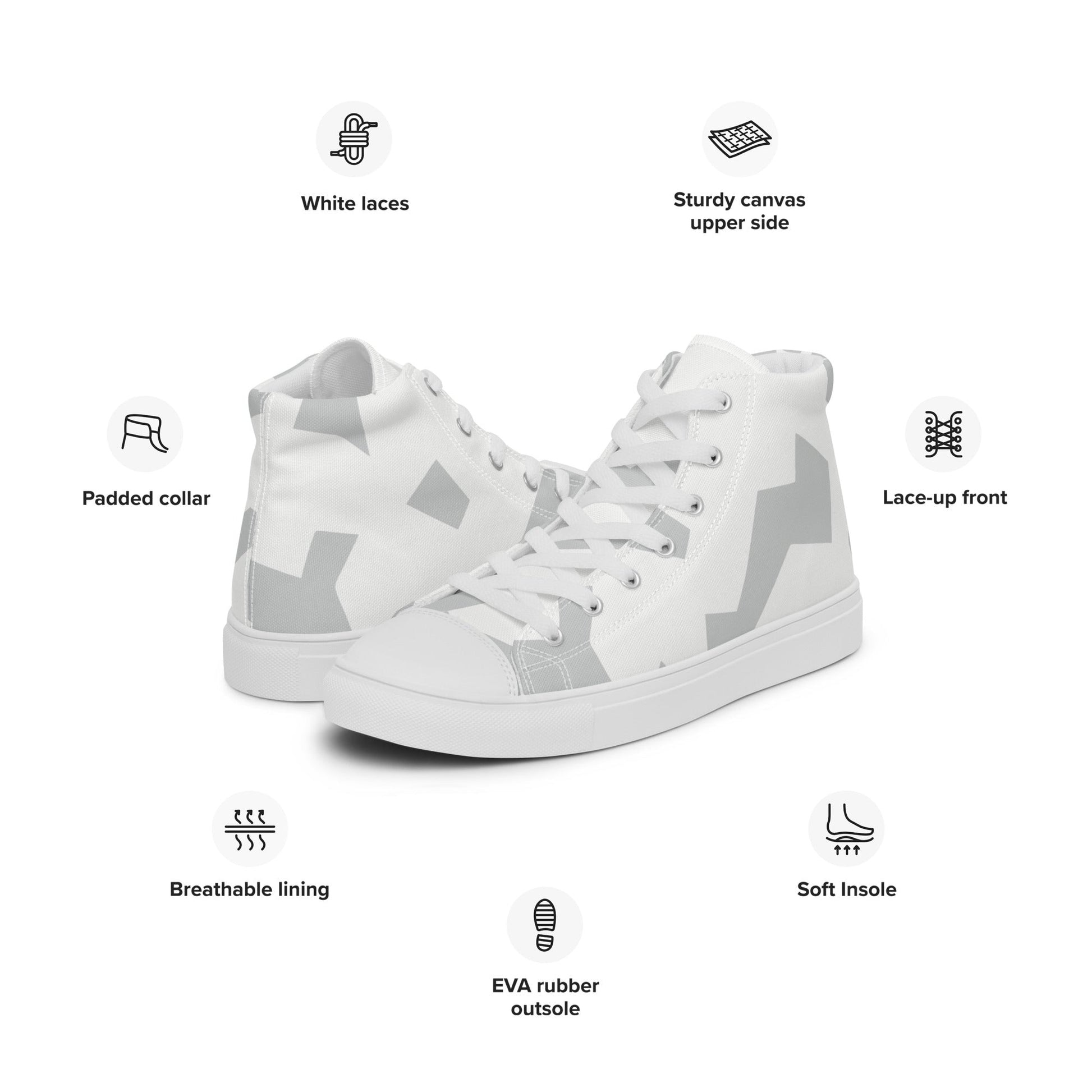 Swedish Snow CAMO Mens high top canvas shoes - High Top Canvas Shoes