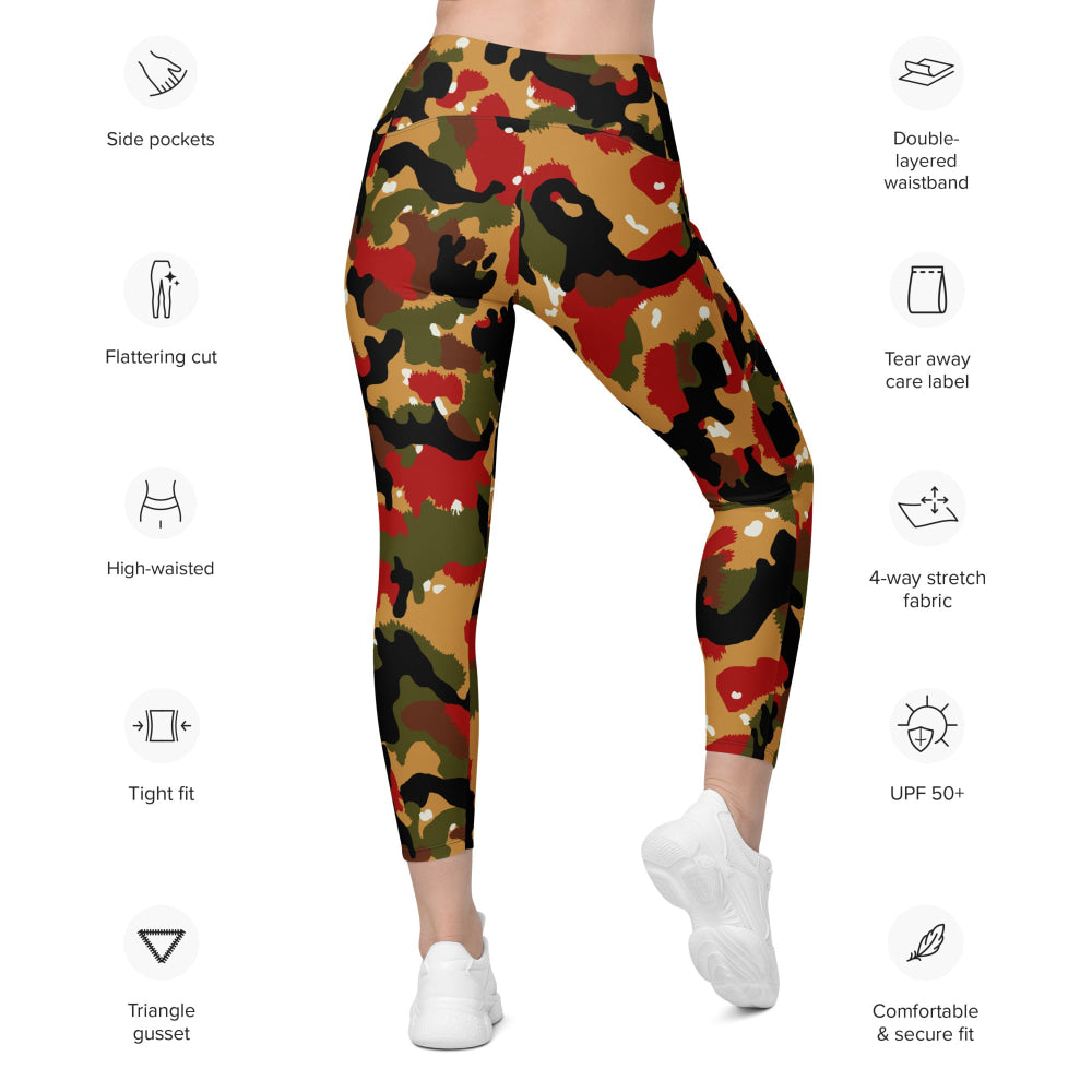 Swiss Alpenflage TAZ 83 CAMO Leggings with pockets - Womens With Pockets