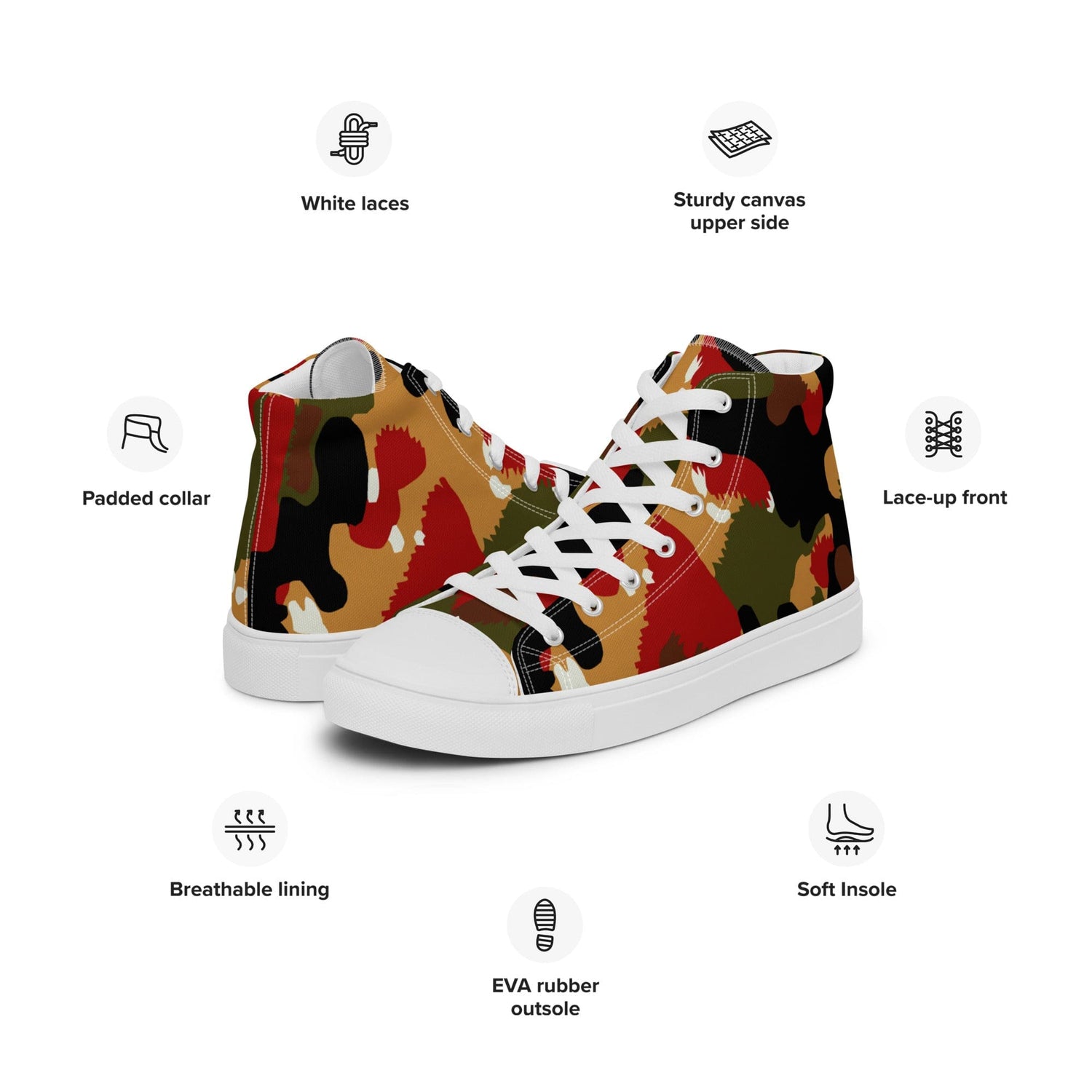 Swiss Alpenflage TAZ 83 CAMO Men’s high top canvas shoes - High Top Canvas Shoes