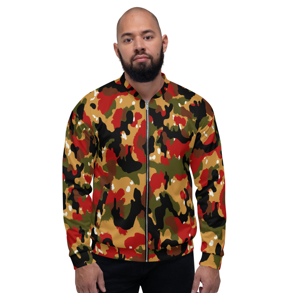 Alpine camo bomber fashion jacket