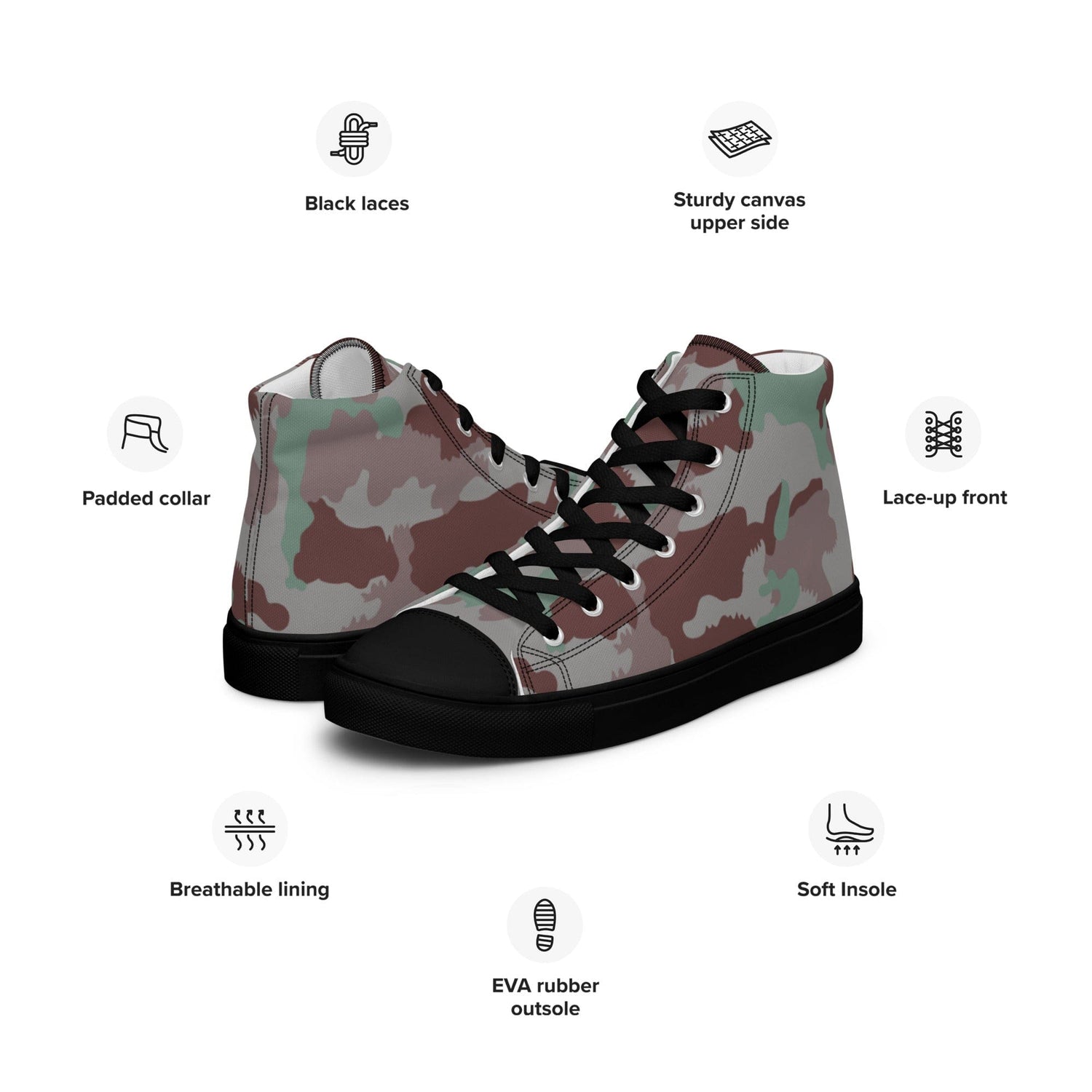 Swiss TAZ 07 Südtarn Wüstetarn CAMO Men’s high top canvas shoes - High Top Canvas Shoes