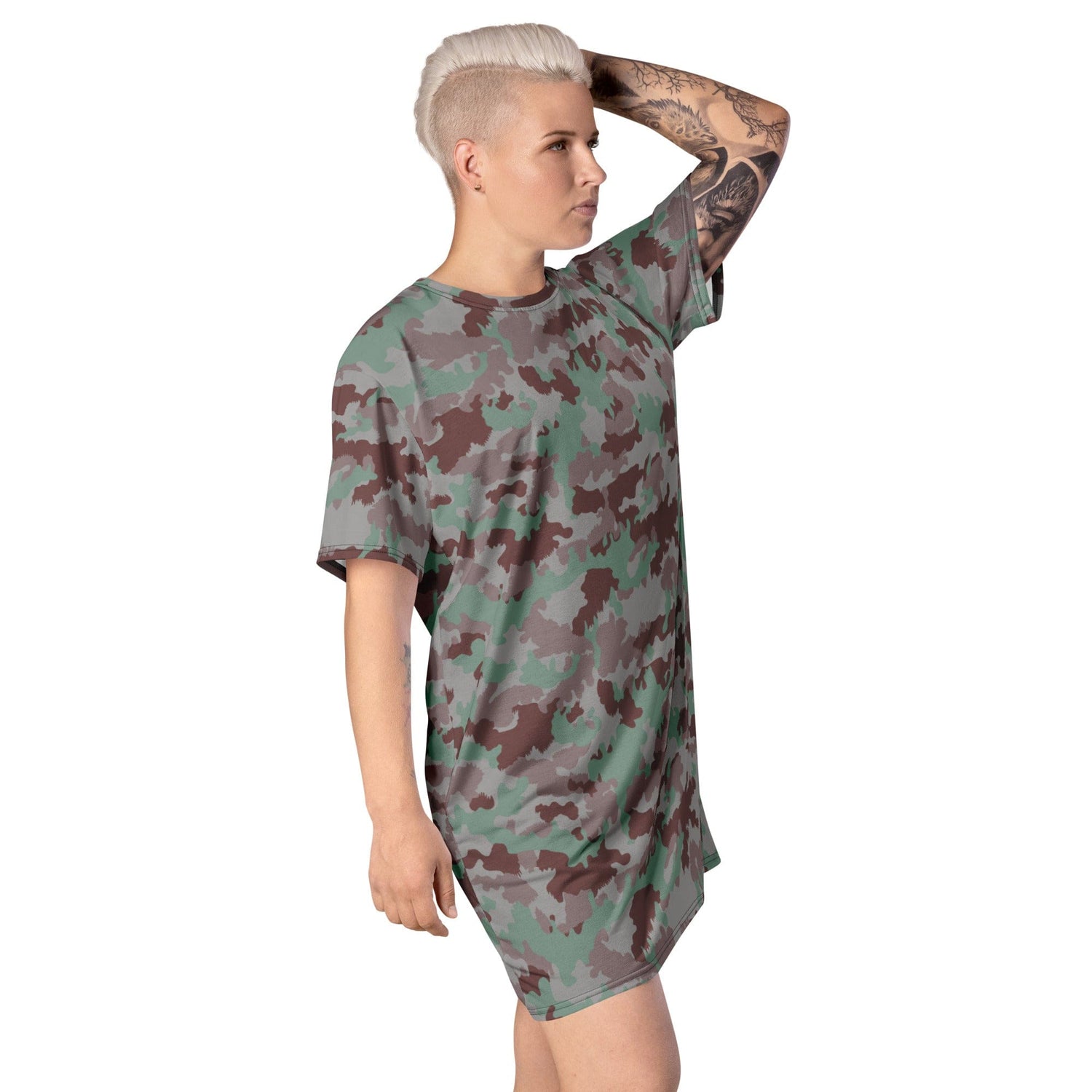 Swiss TAZ 07 Südtarn Wüstetarn CAMO T-shirt dress - T-Shirt Dresses