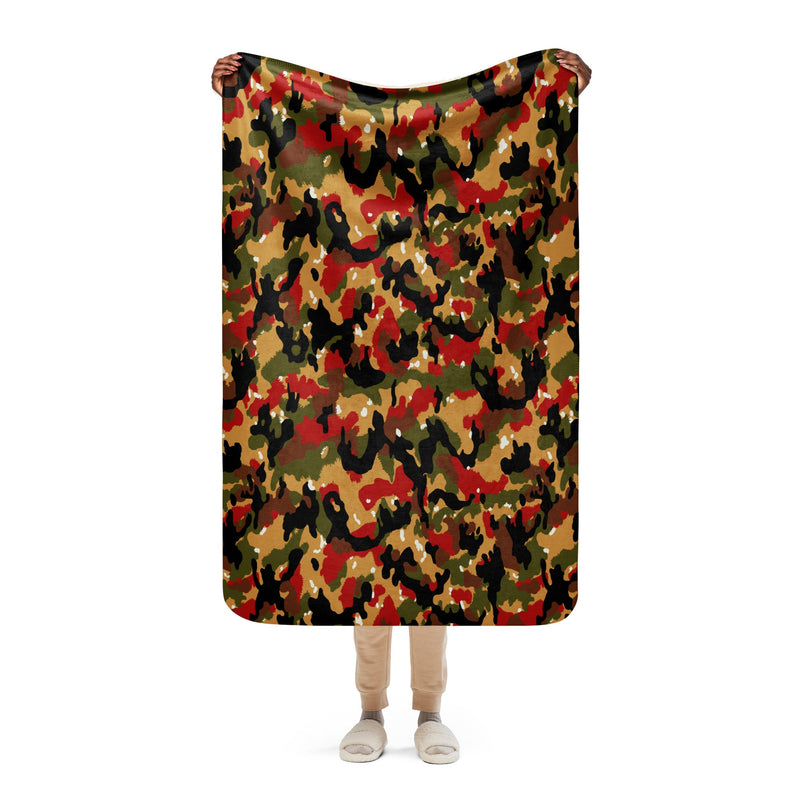 TAZ 83 Swiss Alpenflage CAMO Sherpa Blanket - 37″×57″