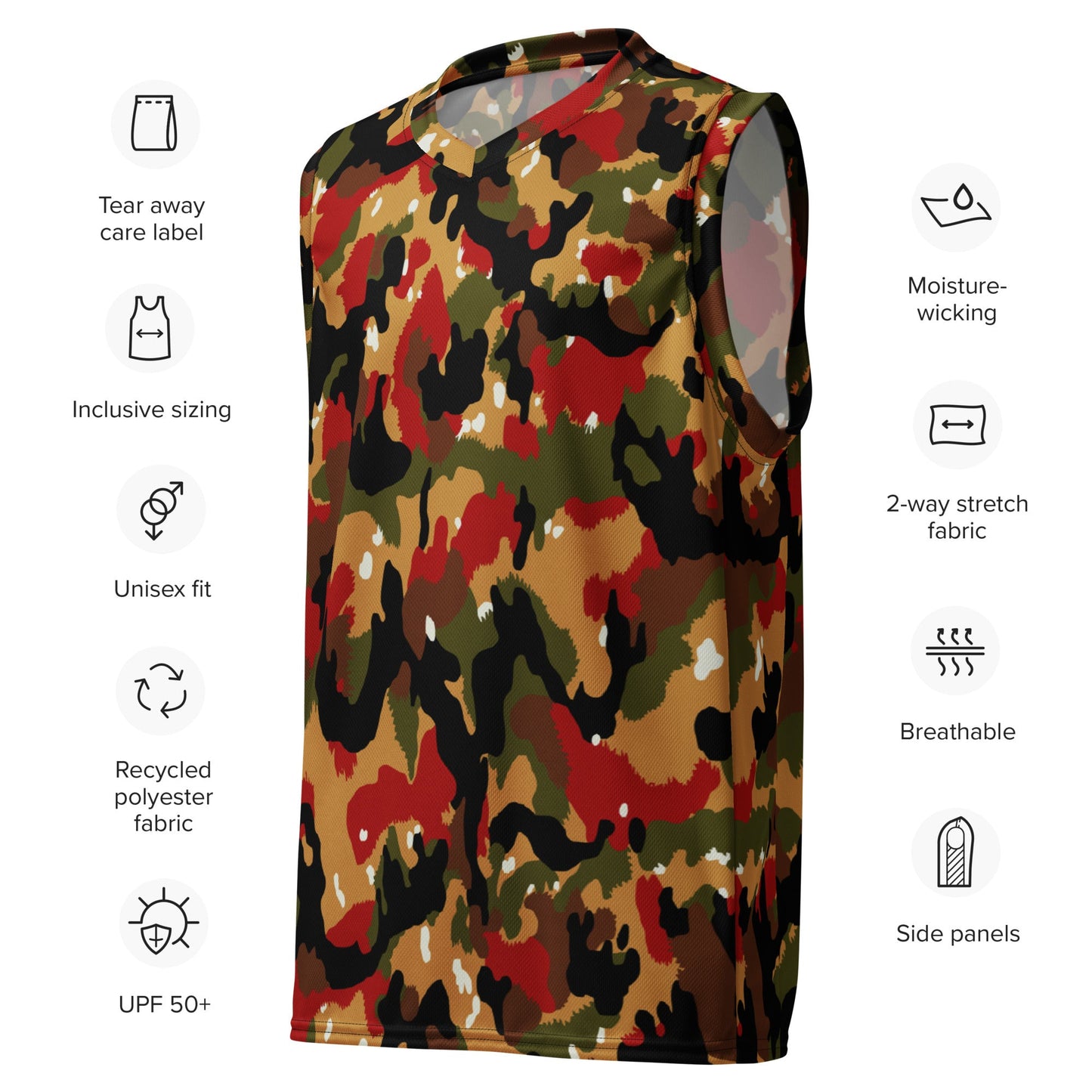 Swiss TAZ 83 Alpenflage CAMO unisex basketball jersey Basketball Jerseys