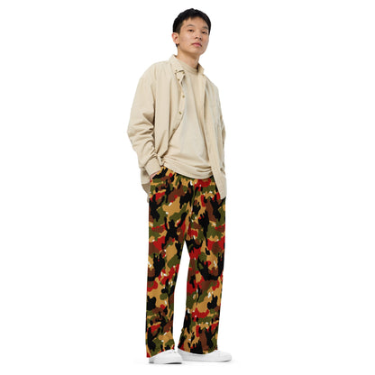 Swiss TAZ 83 Alpenflage CAMO unisex wide-leg pants - Wide-leg Pants