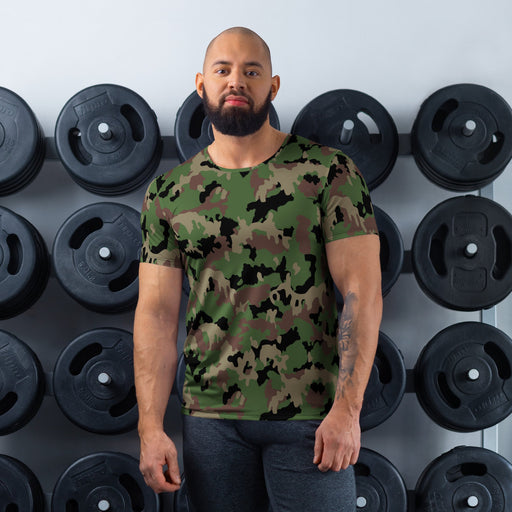 TAZ 90 Swiss Woodland CAMO Mens Athletic T-Shirt - XS