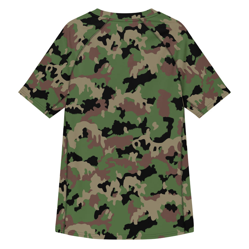 TAZ 90 Swiss Woodland CAMO Mens Short-Sleeve Rash Guard - SS