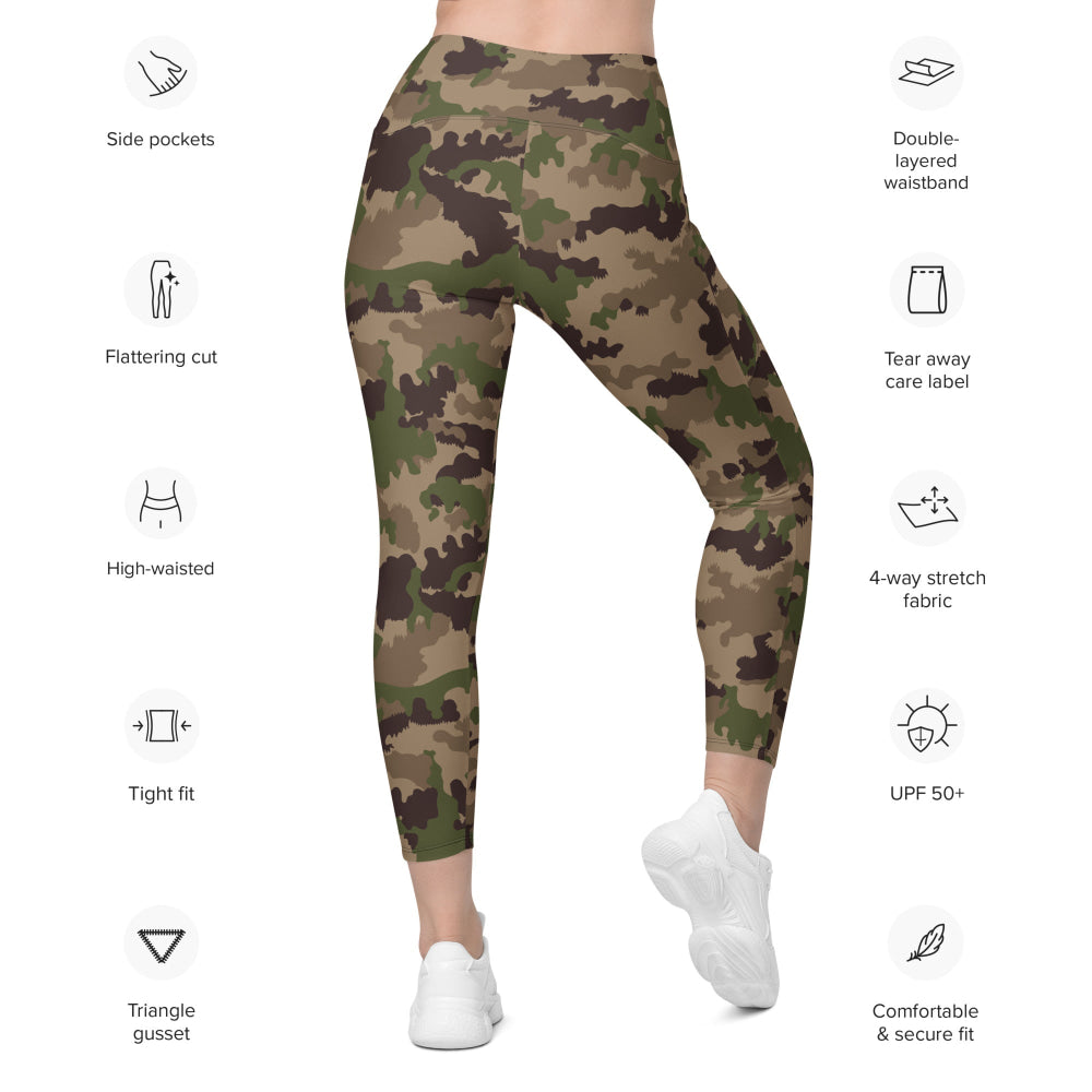 Swiss TAZ 90 Multiumfeld-Tarnmuster 16 CAMO Leggings with pockets - Womens With Pockets