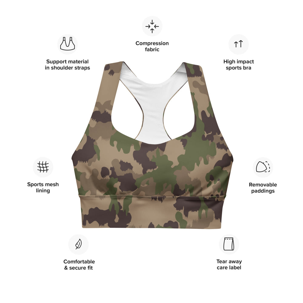 Swiss TAZ 90 Multiumfeld-Tarnmuster 16 CAMO Longline sports bra - Womens Sports Bra