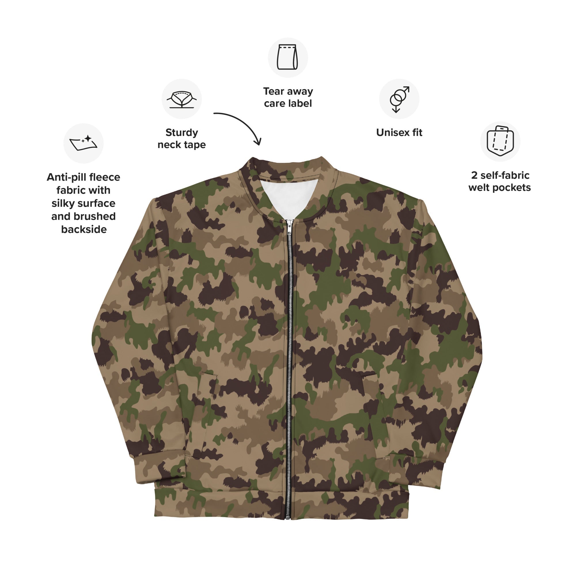 CAMO HQ - Swiss TAZ 90 Multiumfeld-Tarnmuster CAMO Unisex Bomber