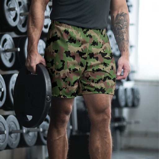 TAZ 90 Swiss Woodland CAMO Unisex Athletic Long Shorts - 2XS