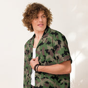 TAZ 90 Swiss Woodland CAMO Unisex Short-Sleeve Button Shirt - 2XS