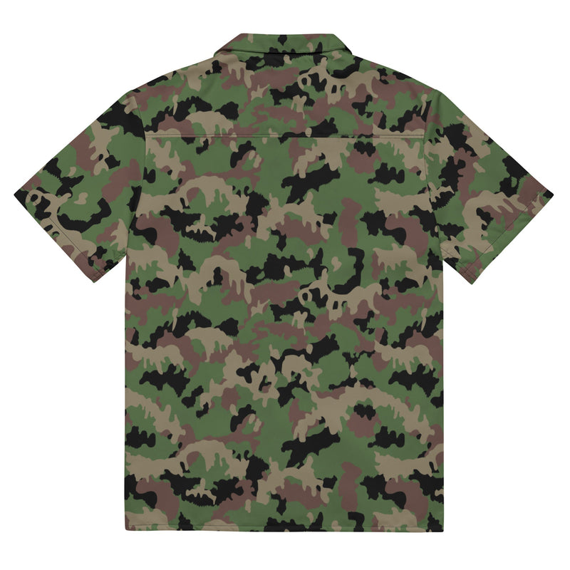 TAZ 90 Swiss Woodland CAMO Unisex Short-Sleeve Button Shirt
