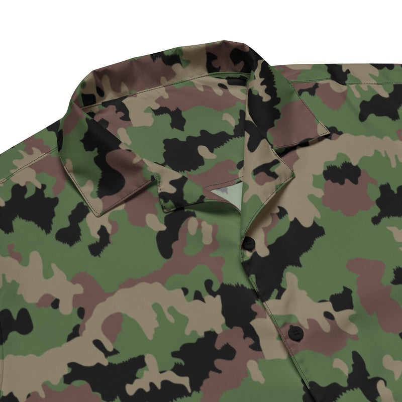TAZ 90 Swiss Woodland CAMO Unisex Short-Sleeve Button Shirt