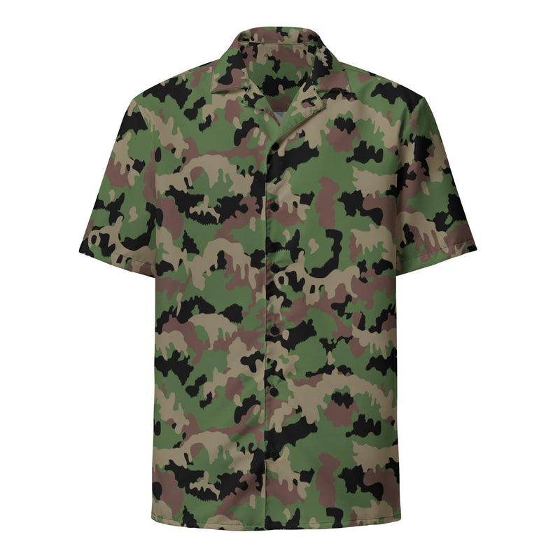 TAZ 90 Swiss Woodland CAMO Unisex Short-Sleeve Button Shirt
