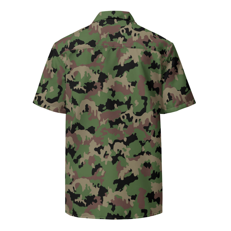 TAZ 90 Swiss Woodland CAMO Unisex Short-Sleeve Button Shirt