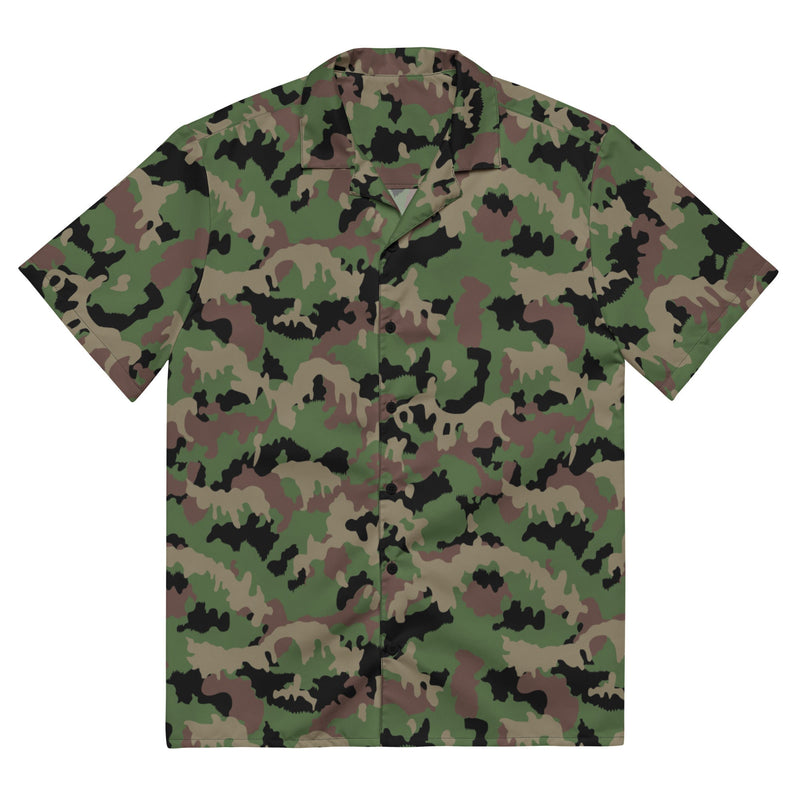 TAZ 90 Swiss Woodland CAMO Unisex Short-Sleeve Button Shirt