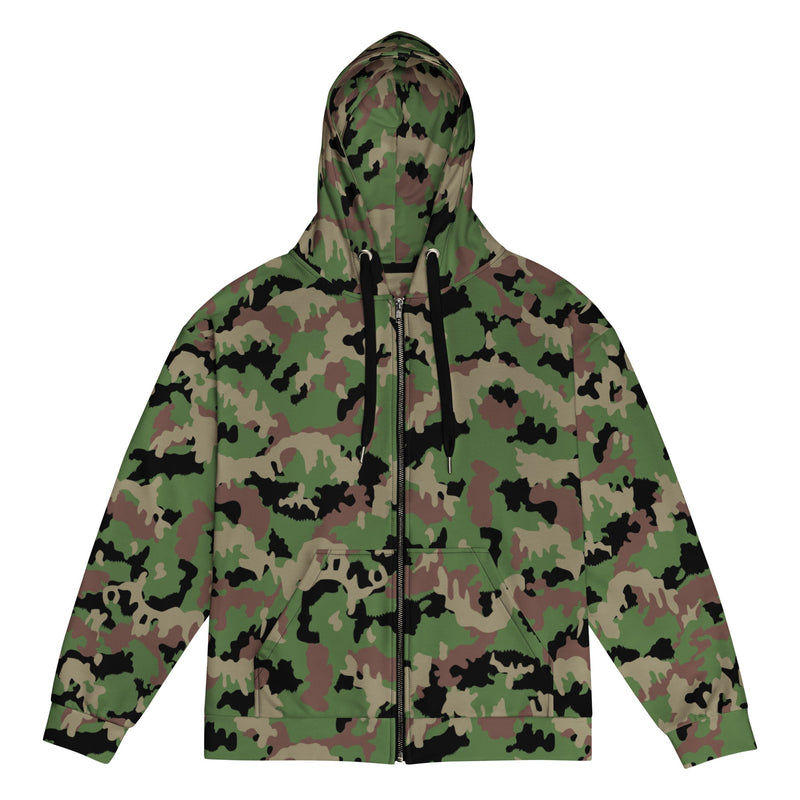 TAZ 90 Swiss Woodland CAMO Unisex Zip Hoodie - 2XS