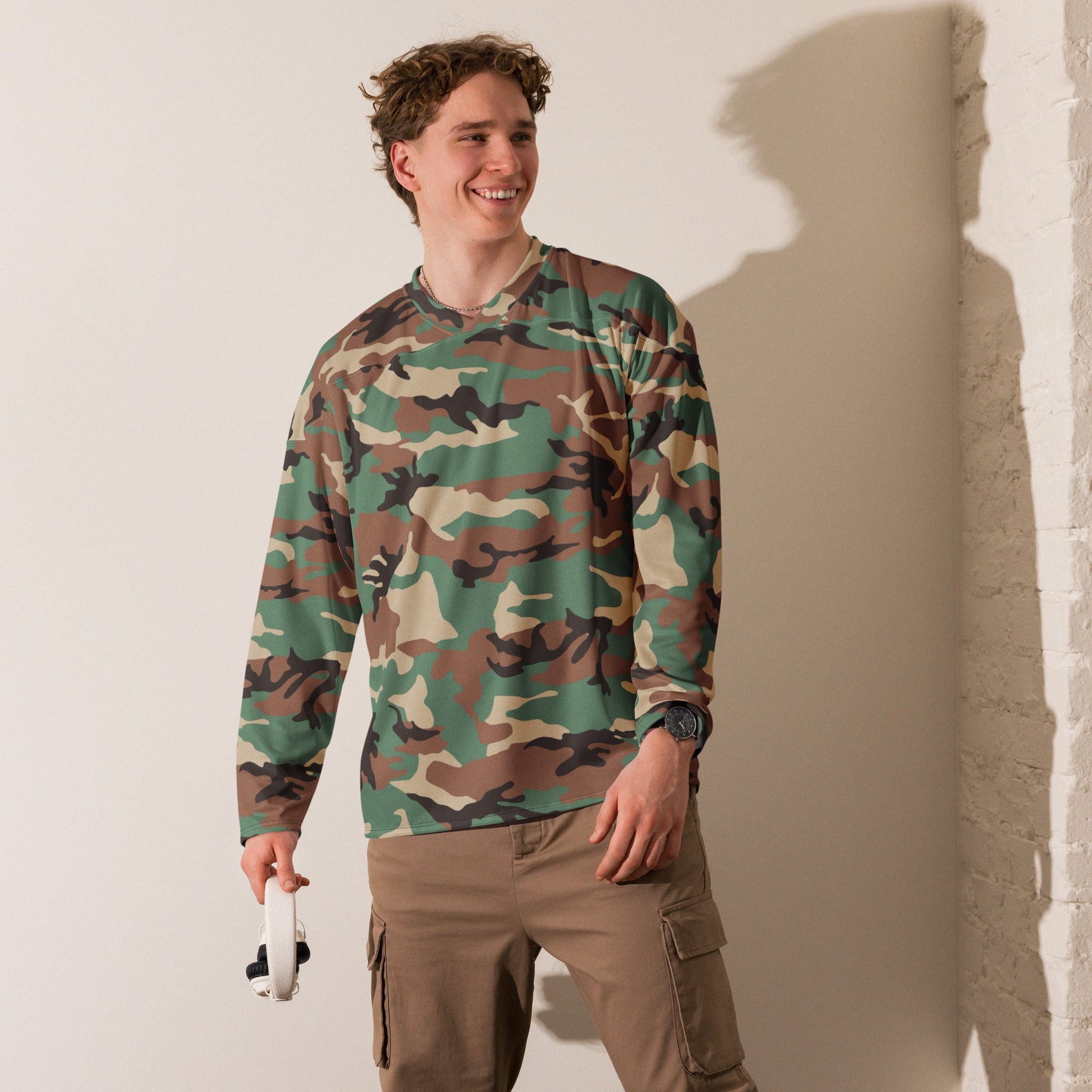 Syrian ERDL Leaf Woodland CAMO hockey fan jersey - Hockey Jerseys