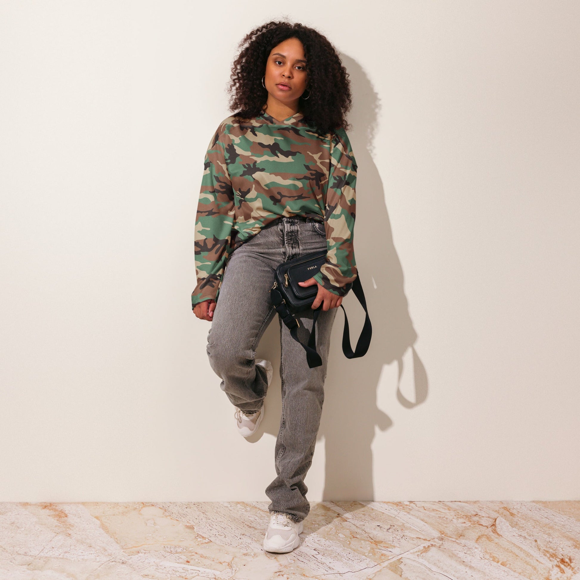 Syrian ERDL Leaf Woodland CAMO hockey fan jersey - Hockey Jerseys