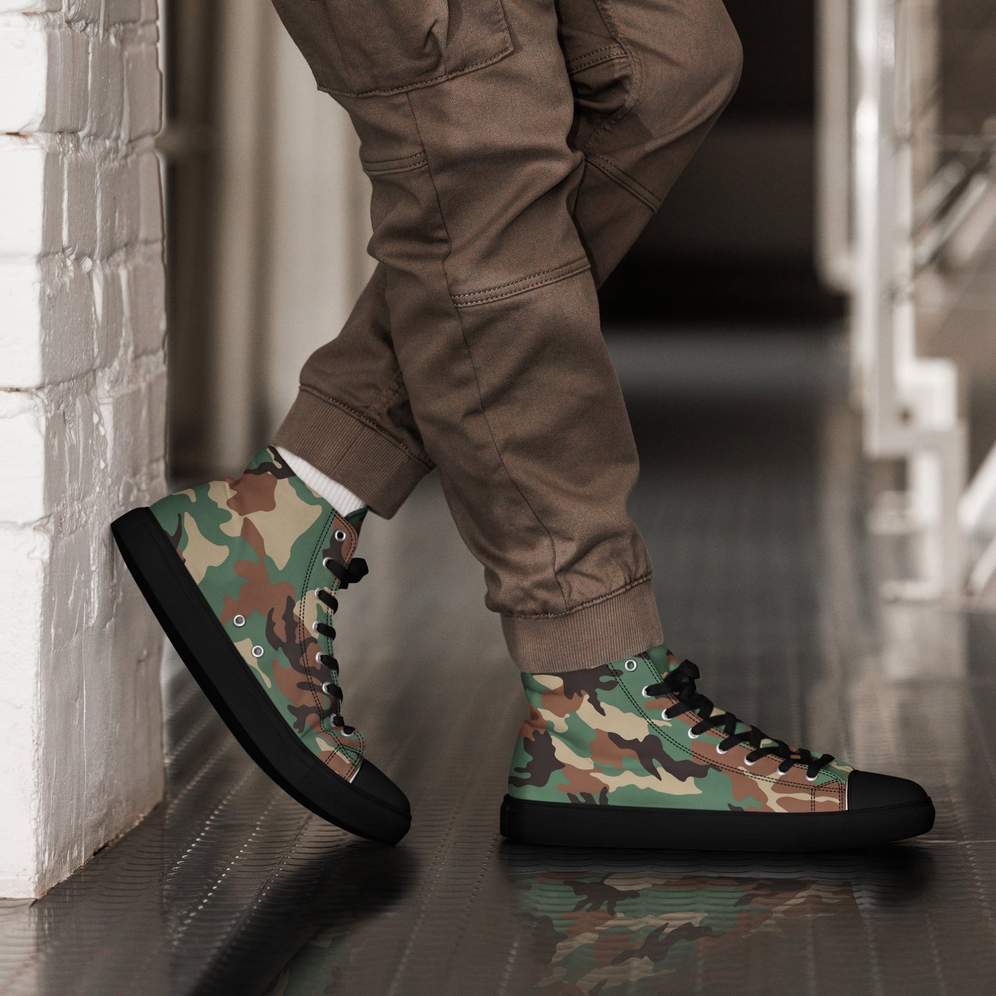 Syrian ERDL Leaf Woodland CAMO Mens high top canvas shoes - 5 - High Top Canvas Shoes