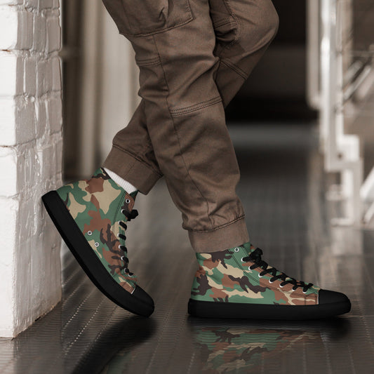 Syrian ERDL Leaf Woodland CAMO Mens high top canvas shoes - 5 - High Top Canvas Shoes