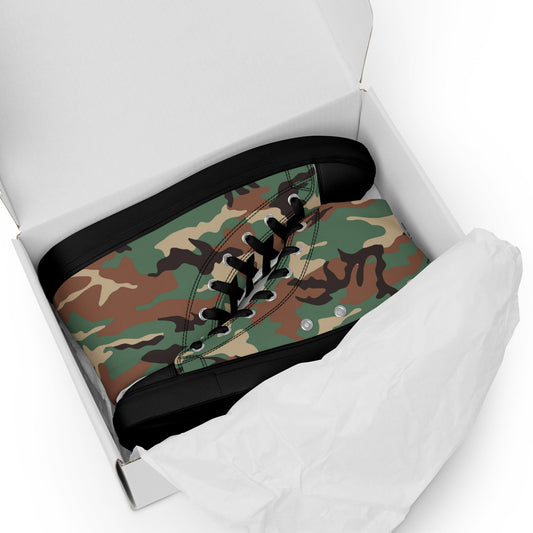 Syrian ERDL Leaf Woodland CAMO Mens high top canvas shoes - High Top Canvas Shoes