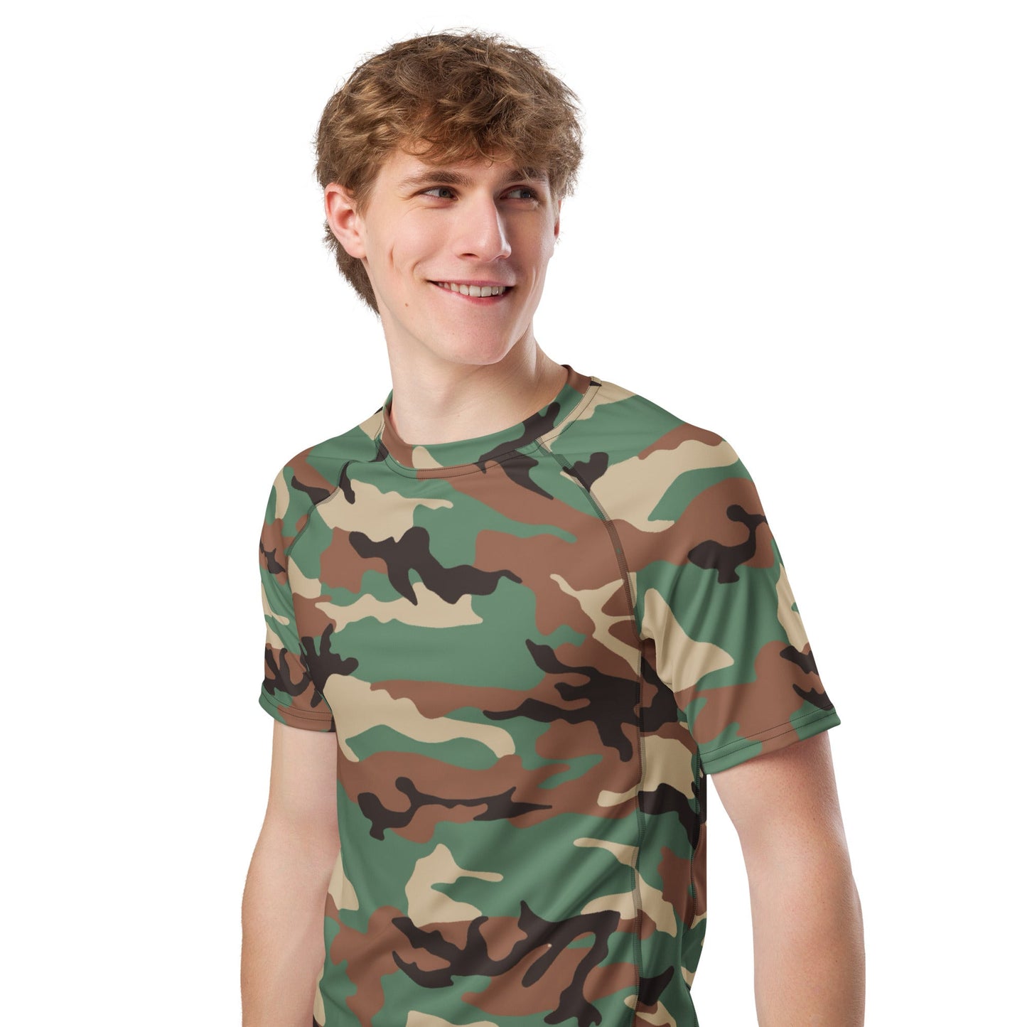 Syrian ERDL Leaf Woodland CAMO Mens Short-Sleeve Rash Guard - Short-sleeve Guards