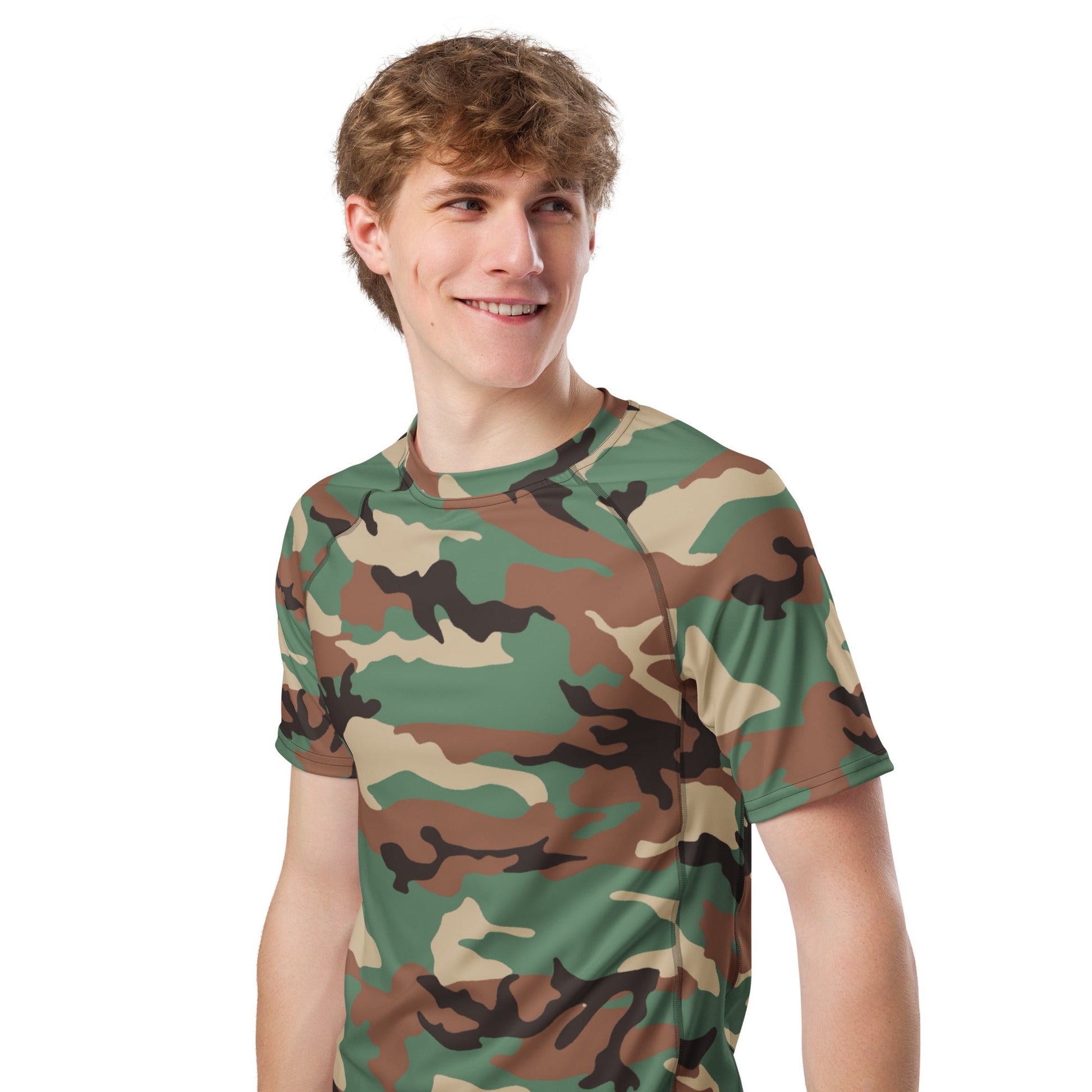 Syrian ERDL Leaf Woodland CAMO Mens Short-Sleeve Rash Guard - Short-sleeve Guards
