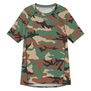 ERDL Leaf Syrian Woodland CAMO Mens Short-Sleeve Rash Guard - 2XS