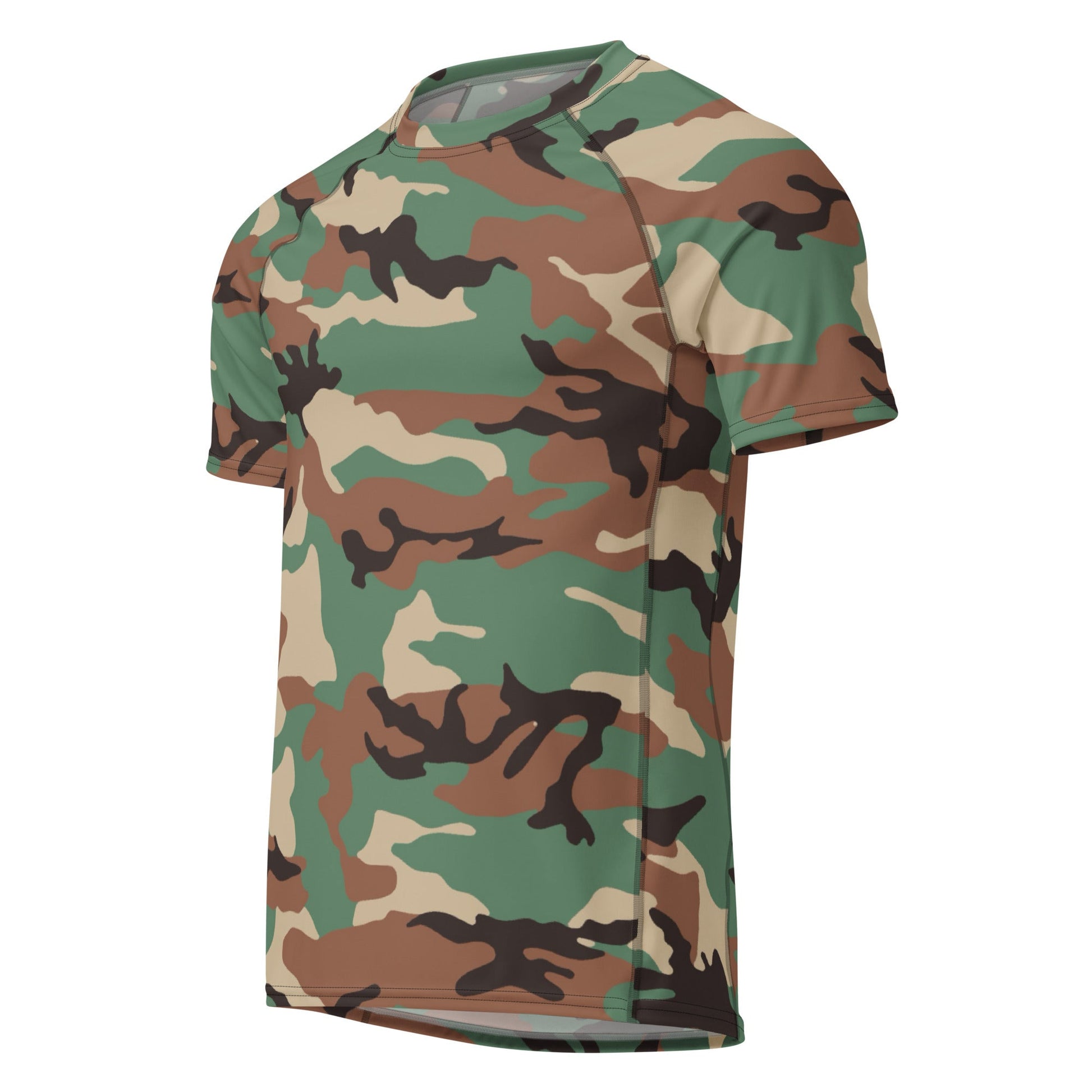 Syrian ERDL Leaf Woodland CAMO Mens Short-Sleeve Rash Guard - Short-sleeve Guards